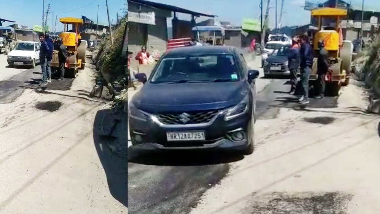 Road patch work in shimla as president droupadi murmu visit