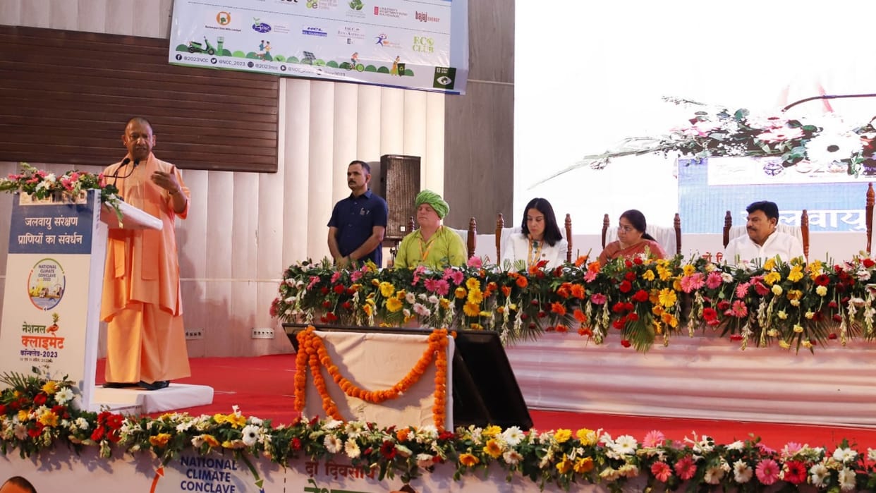 CM Yogi Adityanath in National Climate Conclave 2023.