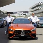 Santosh Iyer, MD & CEO and Lance Bennett, VP Sales and Marketing launching Mercedes-AMG GT 63 S E