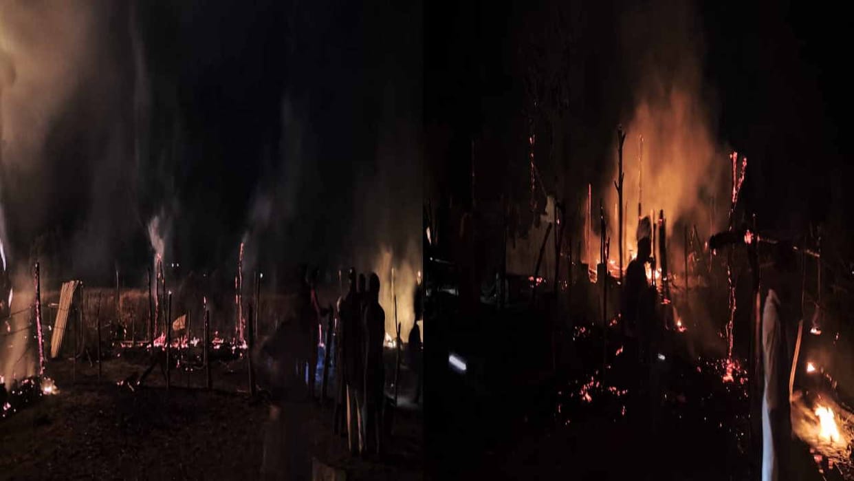 Loss of lakhs due to sudden fire in the house in Bhograwan's Mand, 15 buffaloes also scorched