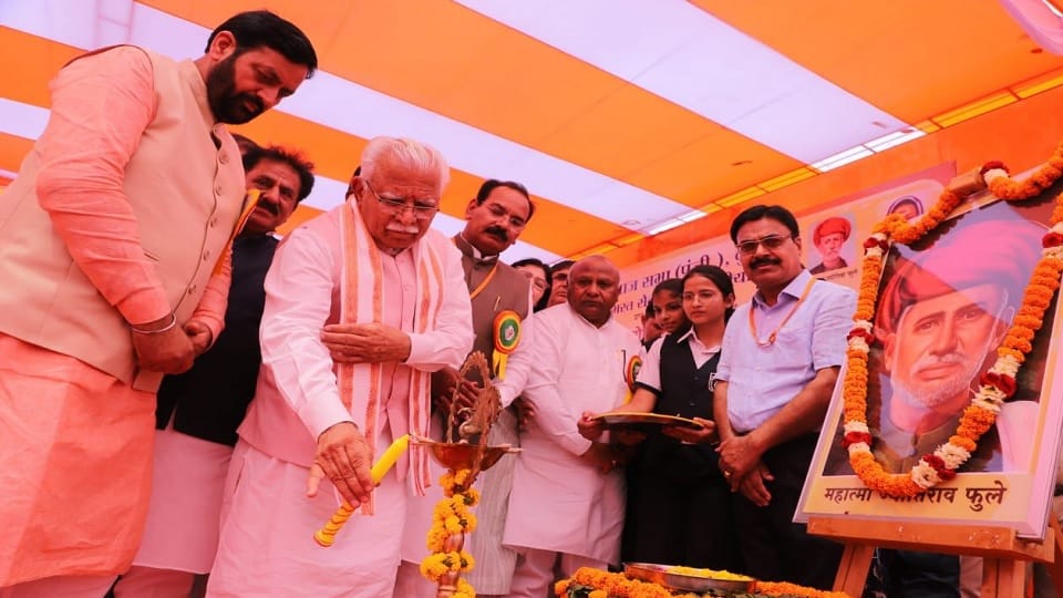 CM Manohar inaugurated Mahatma Jyotiba Phule Chowk in Kurukshetra