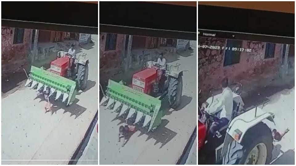 Tractor crushes baby girl in Jhunjhunu narrowly escapes life