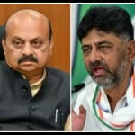 कांग्रेस के नेता सिद्धारमैया, भाजपा के बसवराज बोम्मई और कर्नाटक कांग्रेस अध्यक्ष डीके शिवकुमार (L-R)