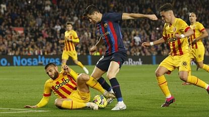 La Liga: बार्सिलोना ने घर में तीसरी बार गंवाए अंक, गिरोना से खेला ड्रॉ; रियल मैड्रिड से अभी 13 अंक आगे La Liga Barcelona lost points for third time at home drew with Girona 13 points ahead of Real Madrid now