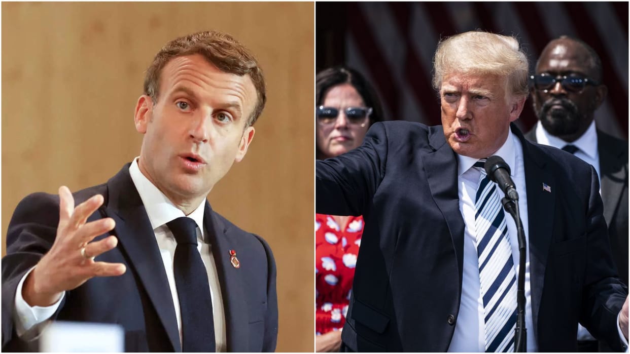 Donald Trump said French President Macron has been in China meeting with Xi Jinping and kissing his ass