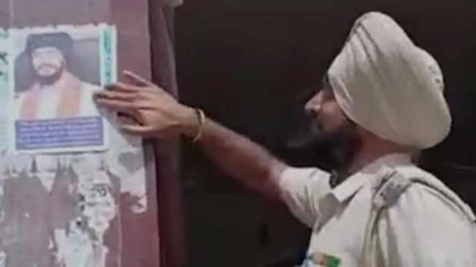 Punjab Police put up posters of Amritpal Singh at Batala railway station