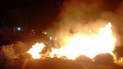 Bharatpur: नदबई में अंबेडकर की मूर्ति लगाने को लेकर तनाव, देर रात आगजनी और पथराव, भारी पुलिस बल तैनात Violence over the installation of Ambedkar's statue in Bharatpur Nadbai