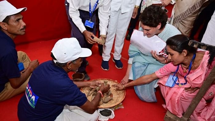 Priyanka Gandhi and CM Bhupesh Baghel At Congress 'Bharose Ka Sammelan' in Chhattisgarh Bastar