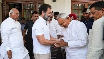 nitish kumar tejashwi yadav meet with rahul gandhi bjp said thagbandhan kaurava