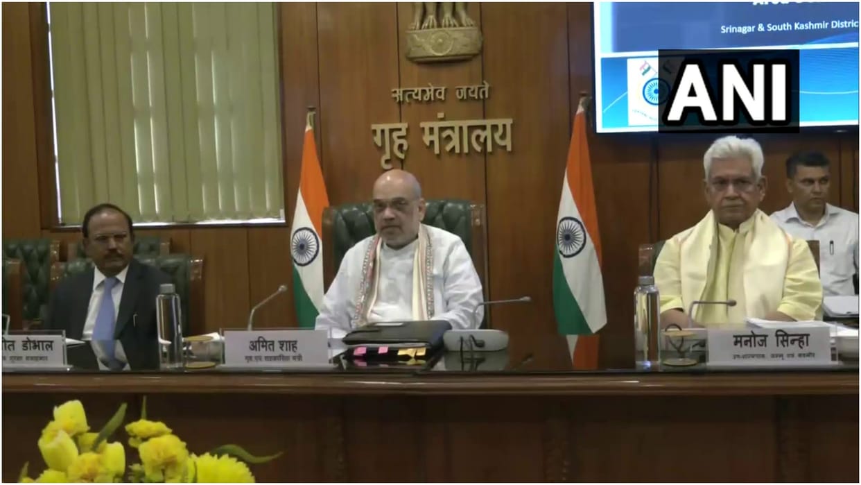 Amit Shah chairs high level meeting in the Ministry of Home Affairs on security situation in Jammu and Kashmir