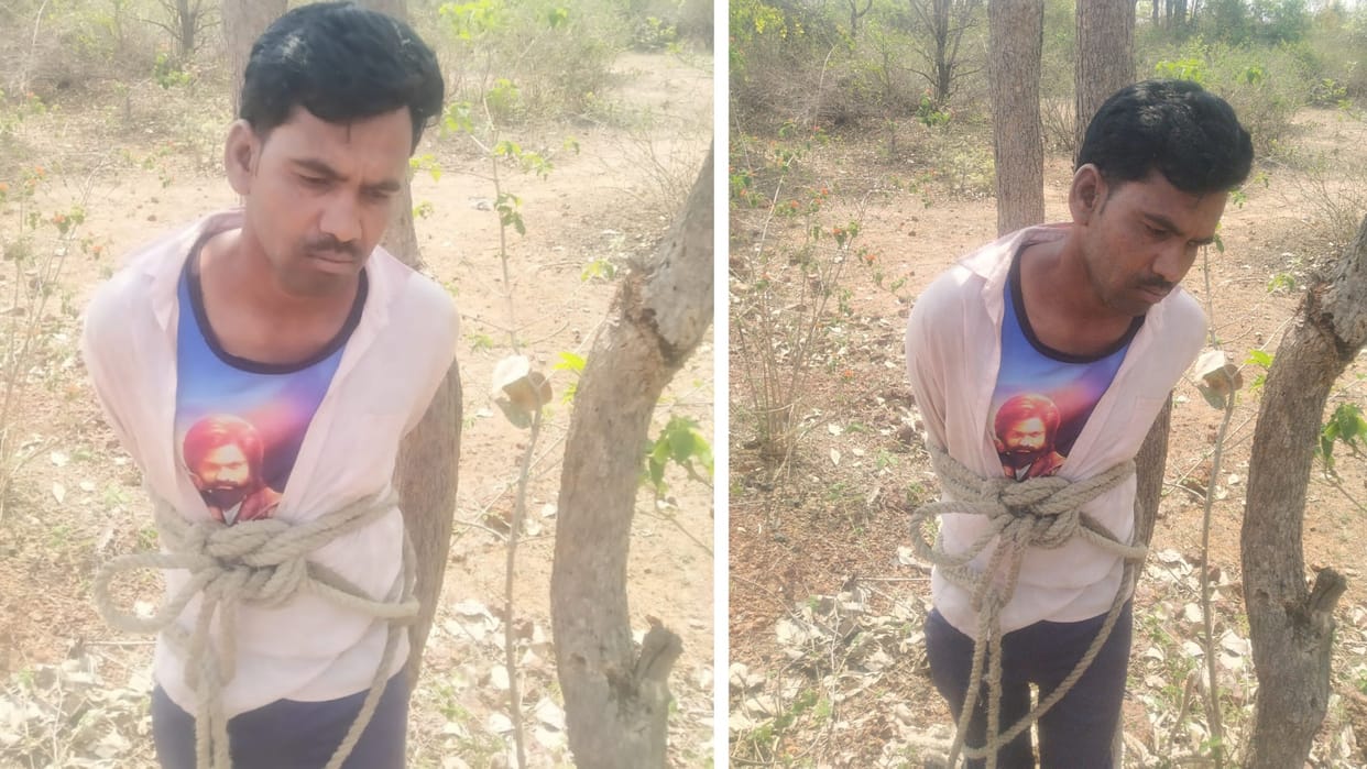 Guna: Villagers caught the young man who was kidnapping the girl, tied the accused to a tree