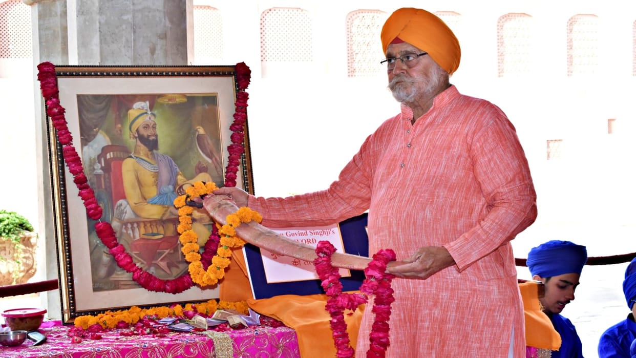 People visited the 338 year old sword of Guru Gobind Singh on Baisakhi festival