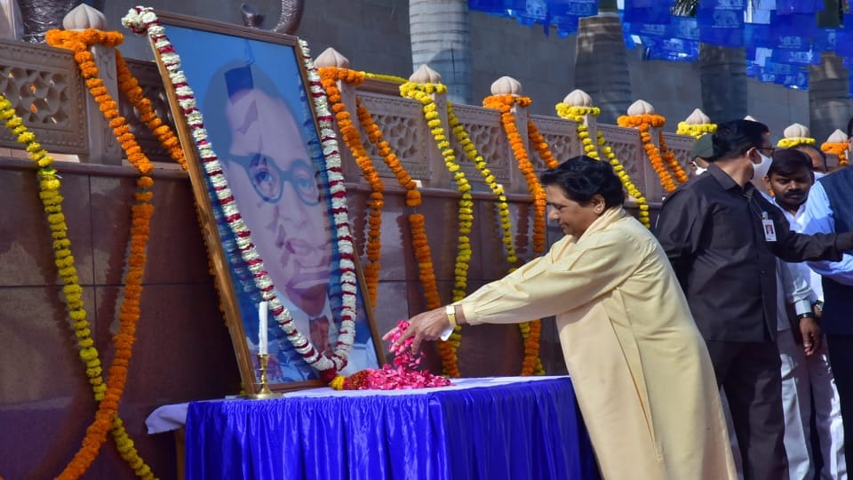 Bahujan Samaj Party Chief Mayawati pays tribute to Dr Bhim Rao Ambedkar on his birth anniversary today