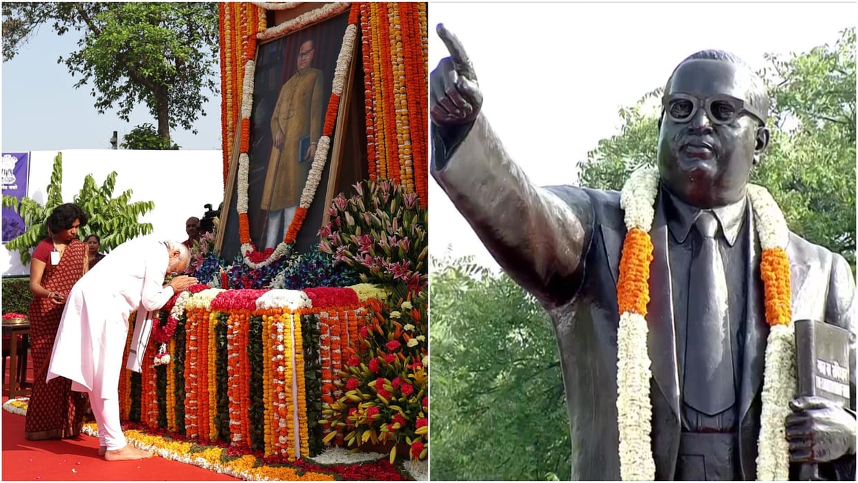 President Murmu PM Modi greets countrymen on Ambedkar Jayanti Ceremony at parliament lawn Updates