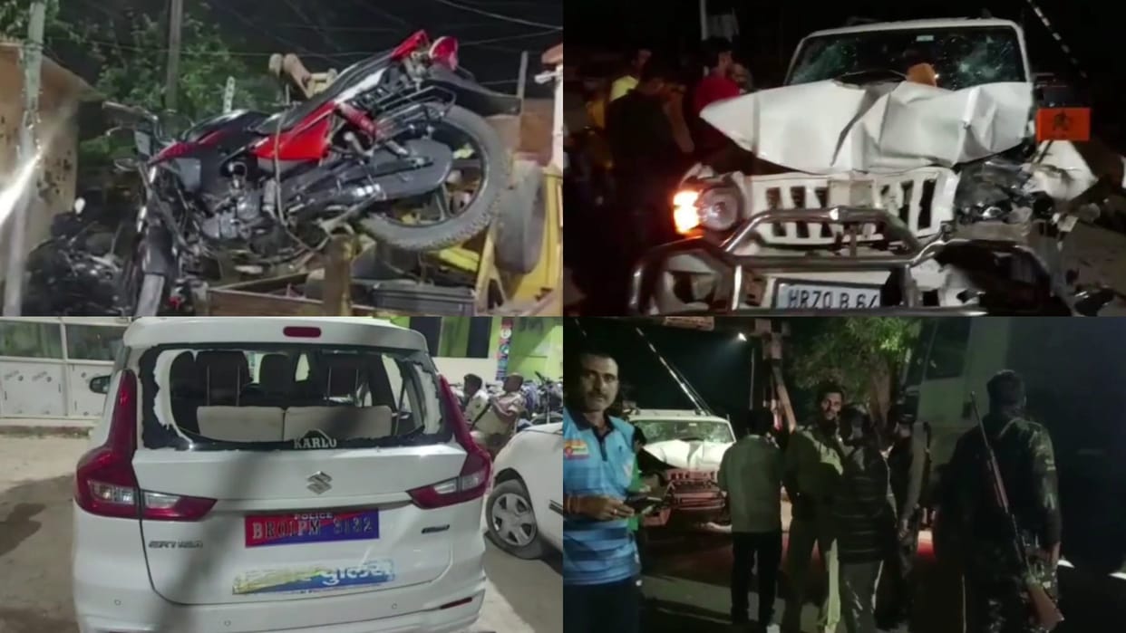 An uncontrollable car ran over two bike riders in Darbhanga, angry people pelted stones at the police