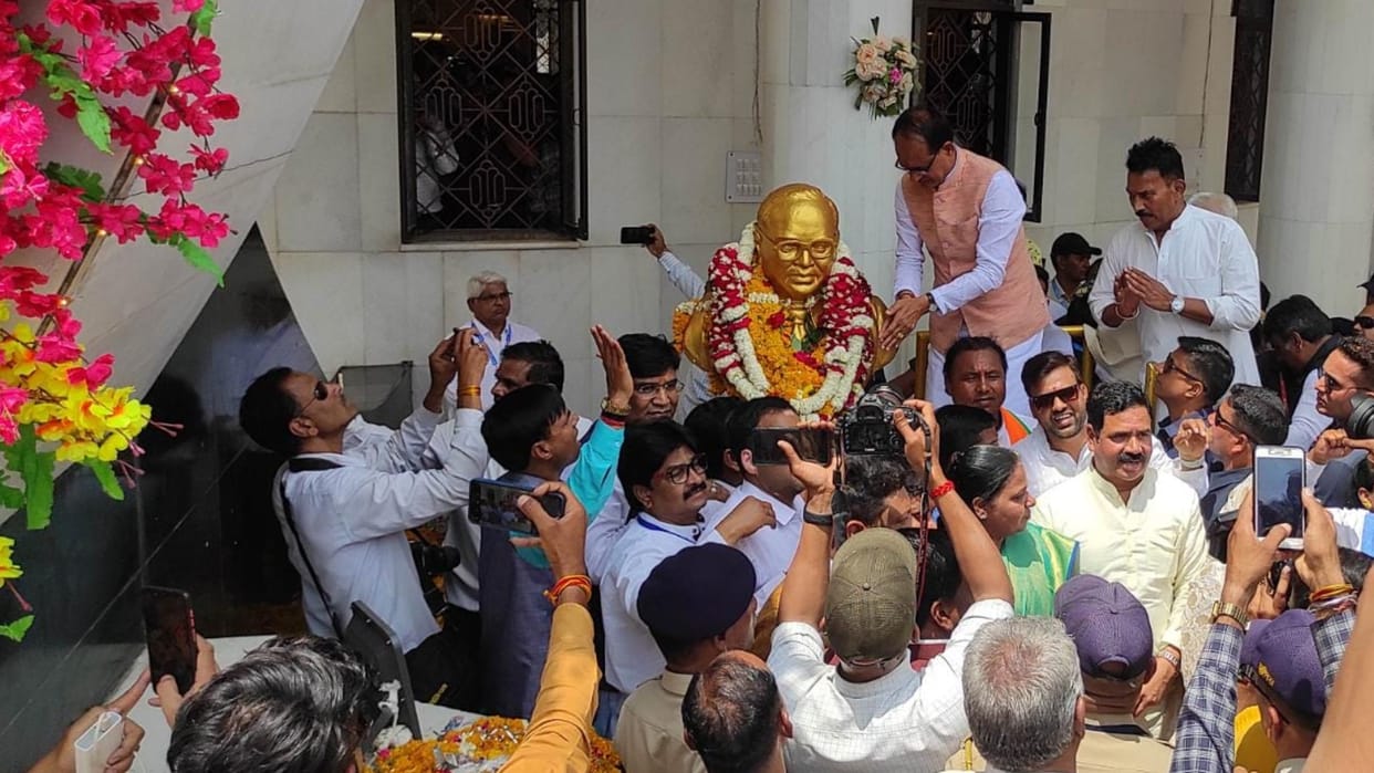 A fair held in Mhow on Ambedkar Jayanti, the government gave three and a half acres of land for the birthplace