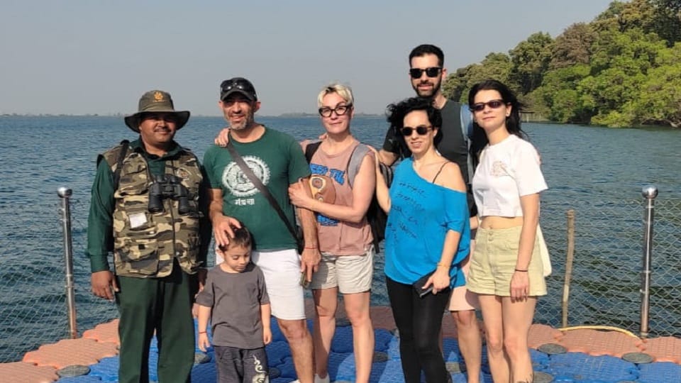 Foreign tourists visits to chuka beach in Pilibhit Tiger Reserve
