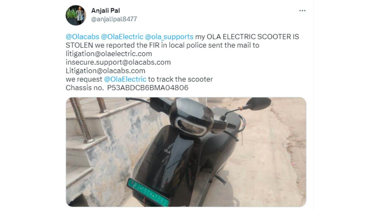 ola electric scooter stolen recovered using gps feature by owner and police, know full detail