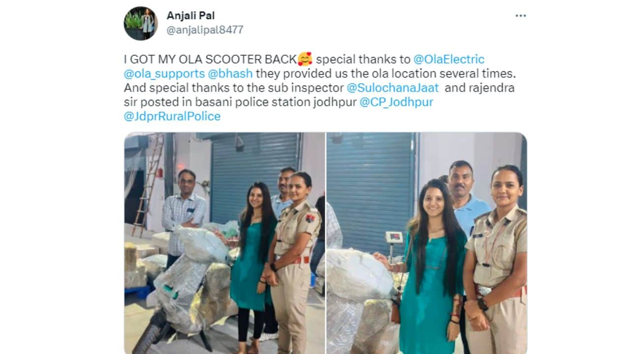 ola electric scooter stolen recovered using gps feature by owner and police, know full detail