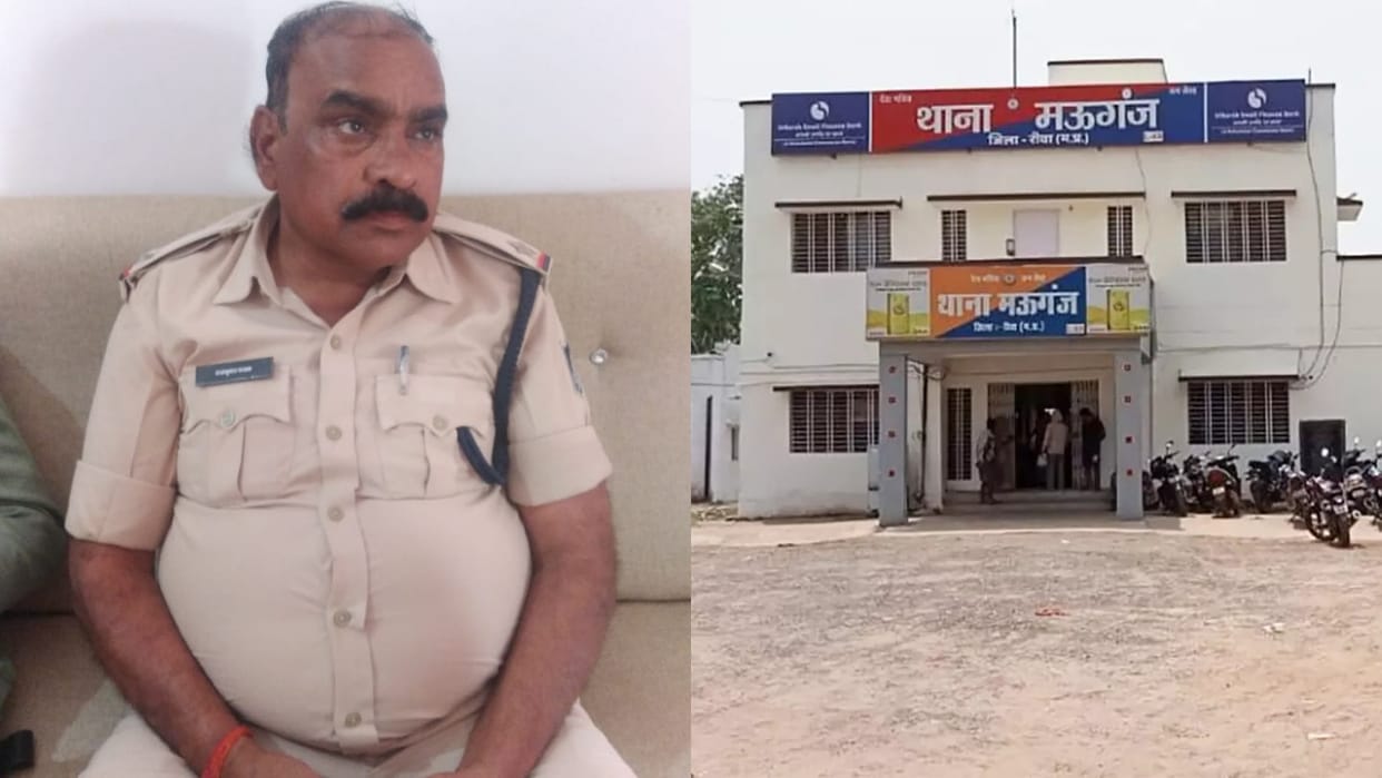 Rewa Crime Rewa Lokayukta big action caught ASI taking bribe of five thousand rupees