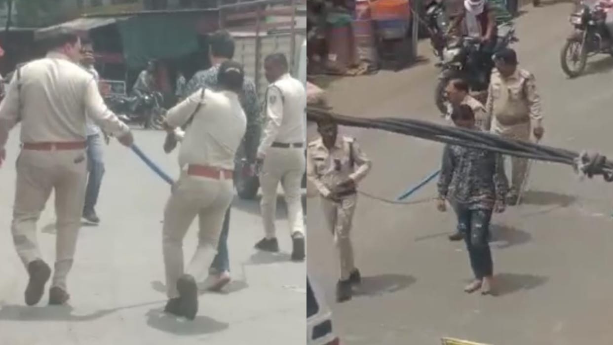 Ujjain Crime Police took out a procession of young man who blackmailed the girl