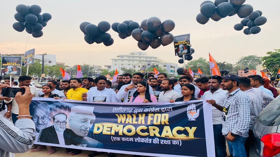 Youth Congress takes out Walk for Democracy march