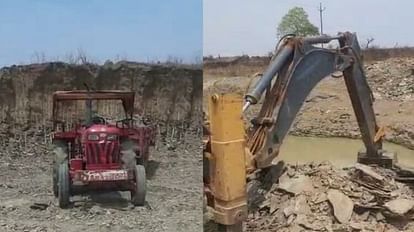 Damoh Crime Illegal mining cost expensive police seized JCB and tractor