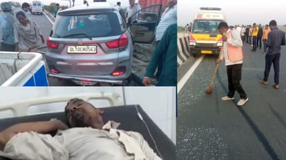 Kannauj road accident, accident due to drivers nap, shadow of parents raised from the head of four children