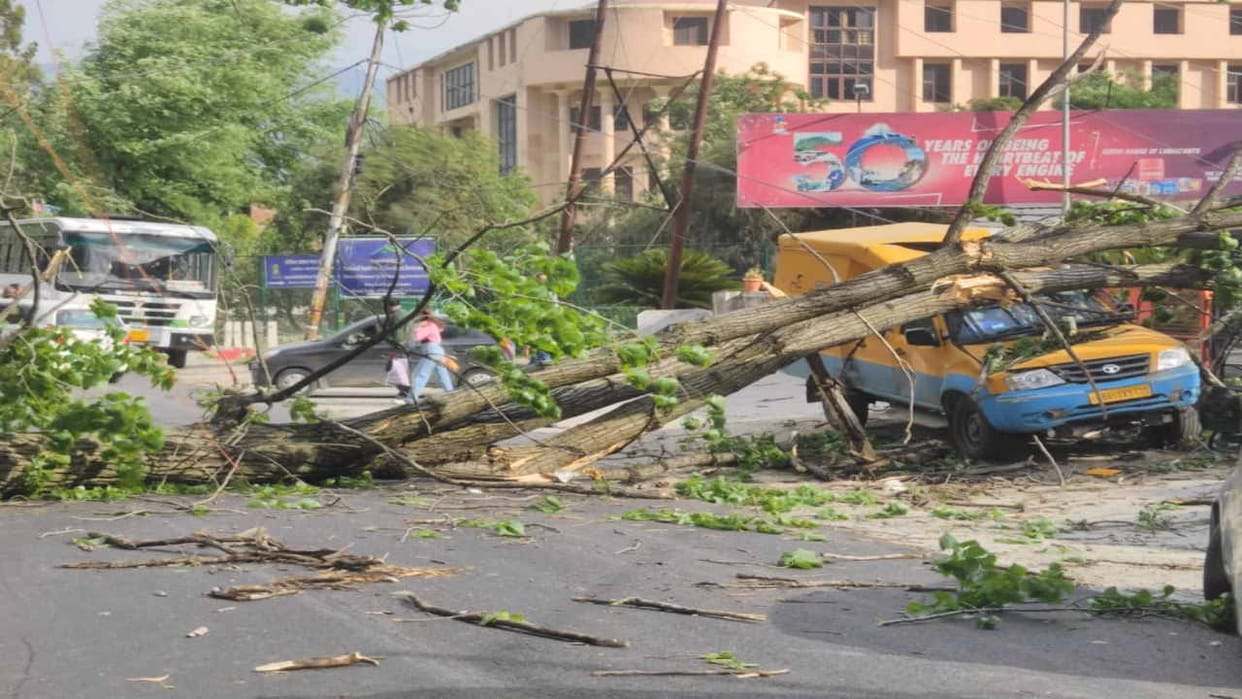 Himachal Weather: Heavy rain alert for two days in Himachal, tree fell on the road due to thunderstorm in Kull