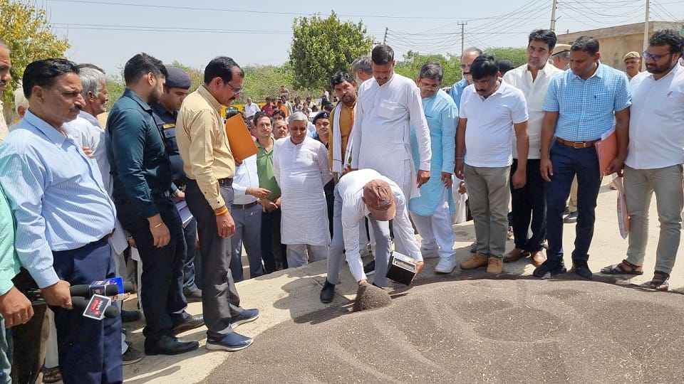 Agriculture Minister JP Dalal took stock of Kanina Mandi