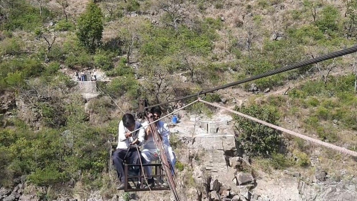 MLA Deep Raj reached in Jhula pul in remote village of Karsog Mandi Himachal Pradesh