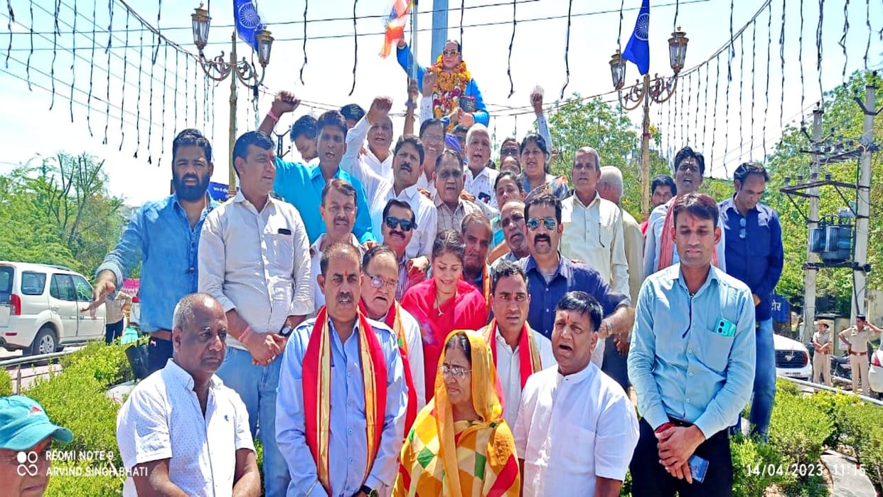 KC Verma congratulated the workers on Ambedkar's birth anniversary in Rajsamand