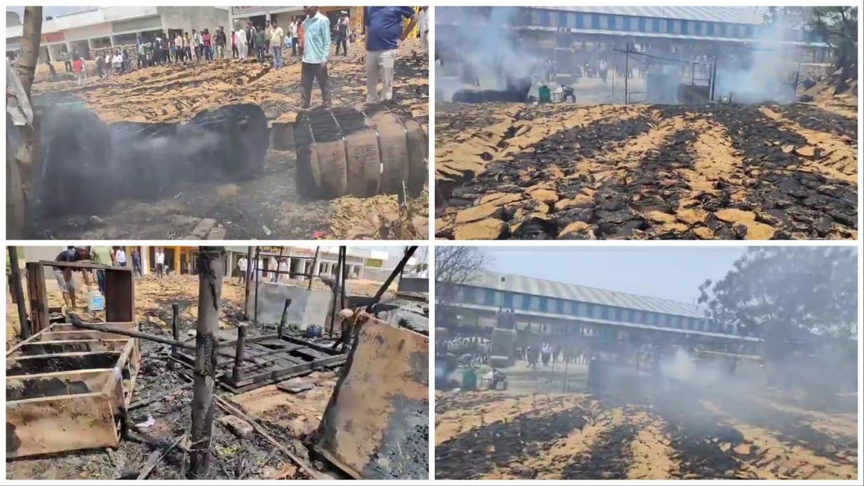 Fire broke out in Safidon grain market of Jind