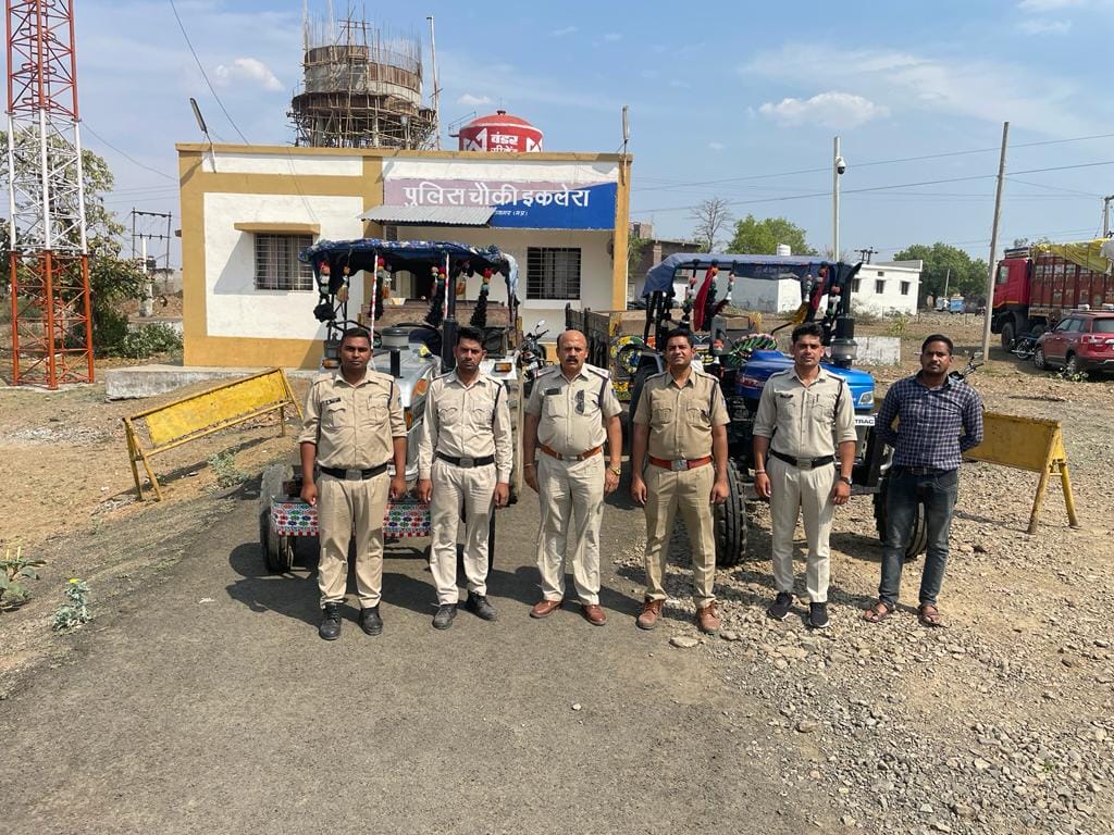 Police crackdown on illegal sand mining in Rajgarh, three tractor-trolleys, goods worth 15 lakhs seized