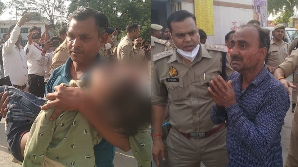 Shahjahanpur accident family members crying after seeing the blood soaked injured at hospital