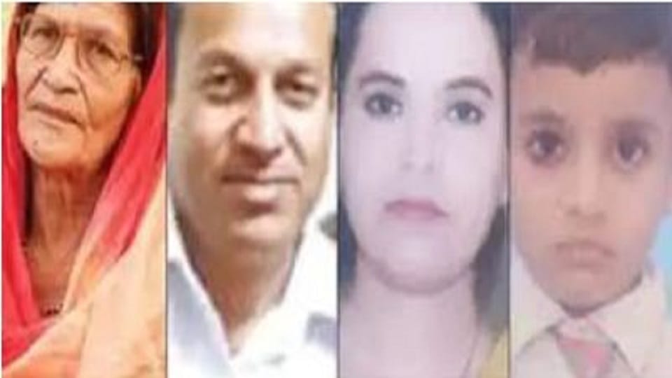 Four killed in car-truck collision Agra family going to visit Kaila Devi accident on Dholpur-Karauli highway