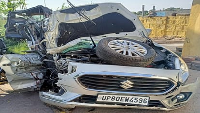 Four killed in car-truck collision Agra family going to visit Kaila Devi accident on Dholpur-Karauli highway