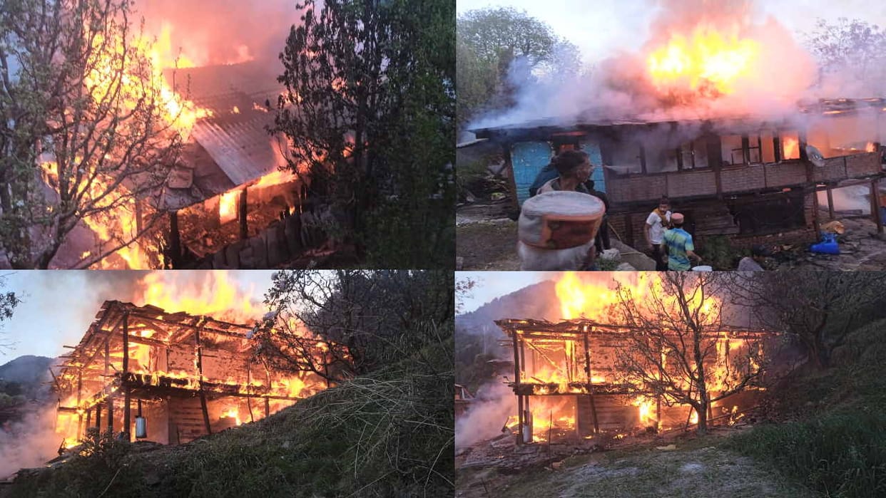 Kullu Fire, Two storey house burnt to ashes in Peej, three scorched including two women in Banjar
