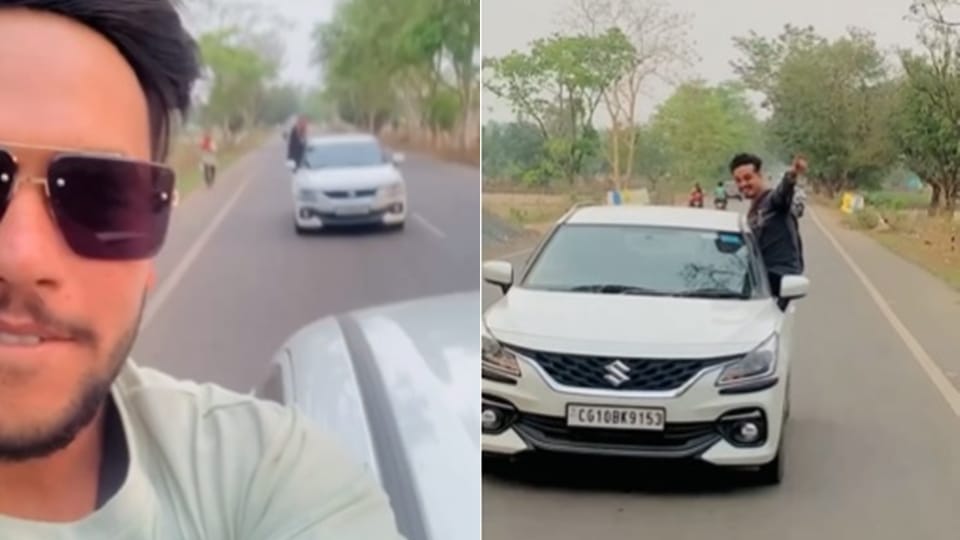 Bilaspur Hindi News Stunt done by car to make reel