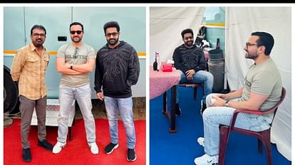 NTR 30: जूनियर एनटीआर की फिल्म से जुड़े सैफ अली खान, नेगेटिव रोल में आएंगे नजर NTR 30: Saif Ali Khan joins the sets of Jr NTR Movie to play the antagonist in Telugu debut Photos Viral