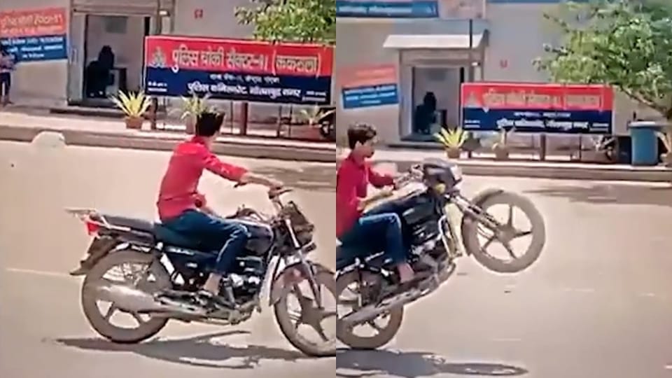 Video of bike stunt in front of police post goes viral