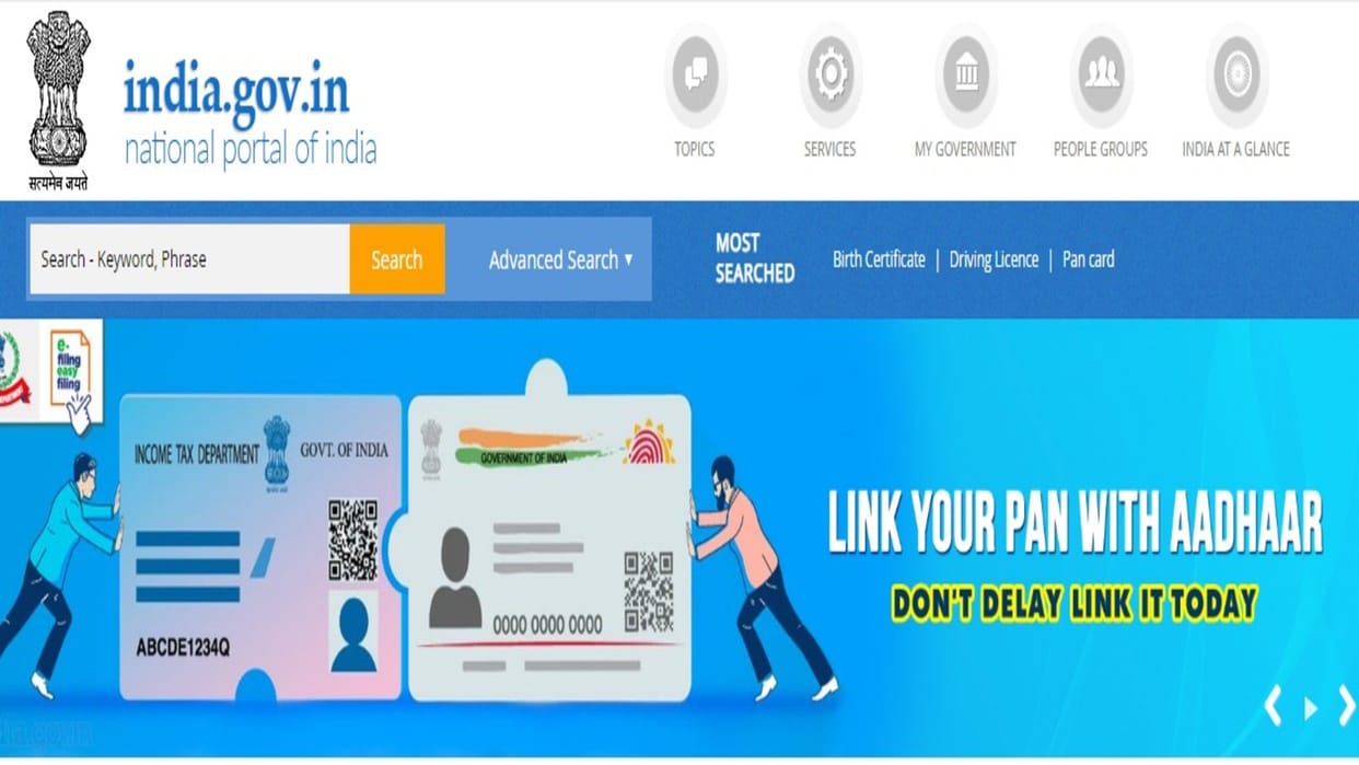 National Portal of India Services Know How to Apply Online for Aadhaar PAN Driving License Full Details