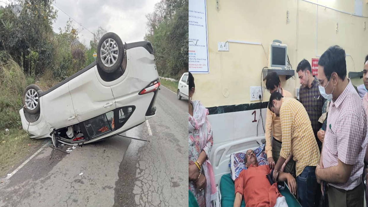 Former BJP state president Satpal Satti's car overturned, narrowly escaped