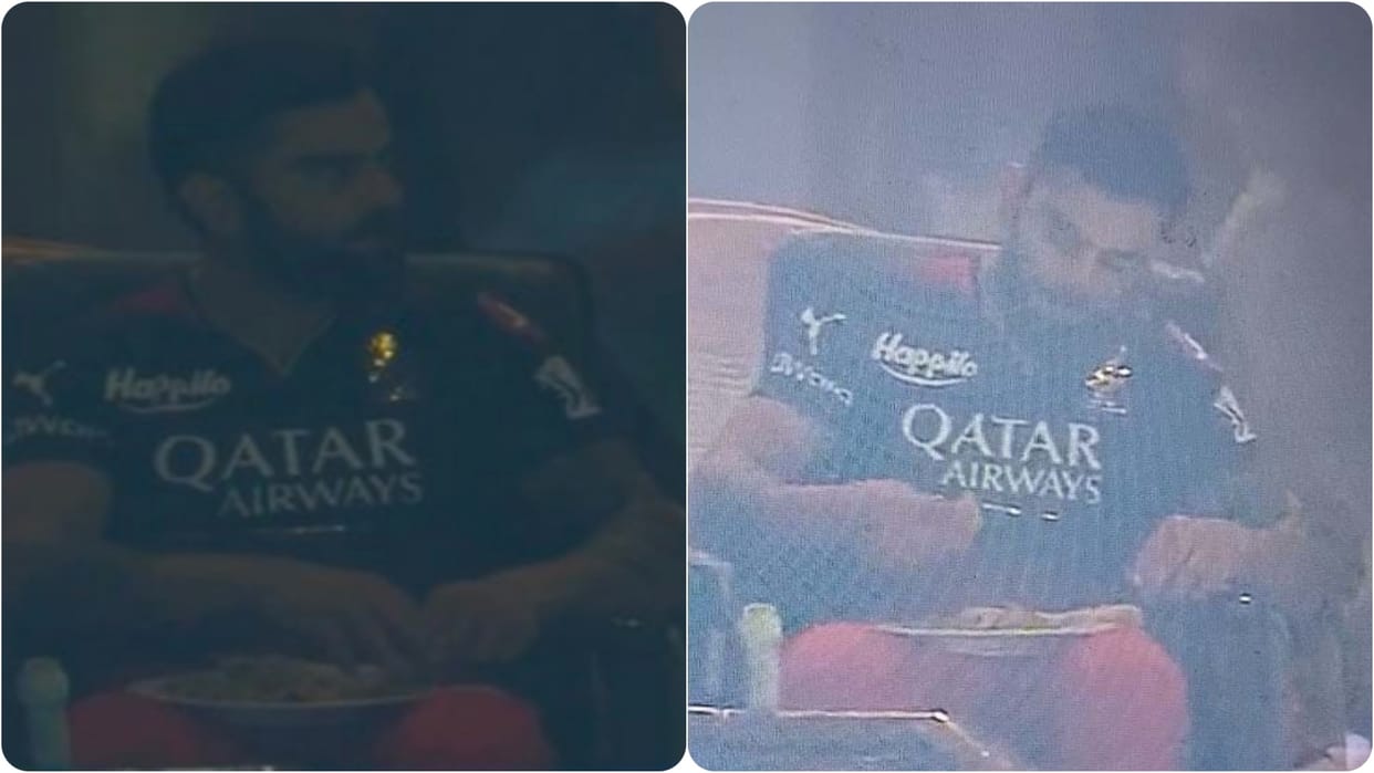Virat Kohli trolled for having dinner just after being out in Match against CSK