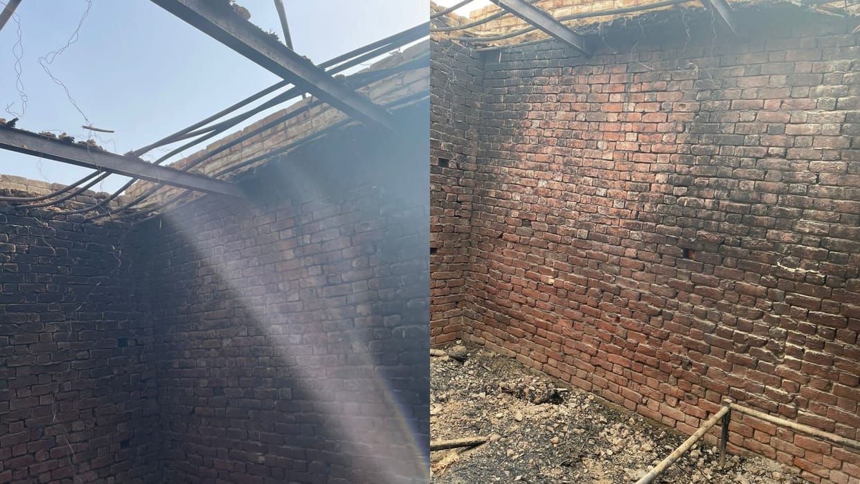 Hanumangarh News Fire broke out in house Bharwana village household items burnt to ashes