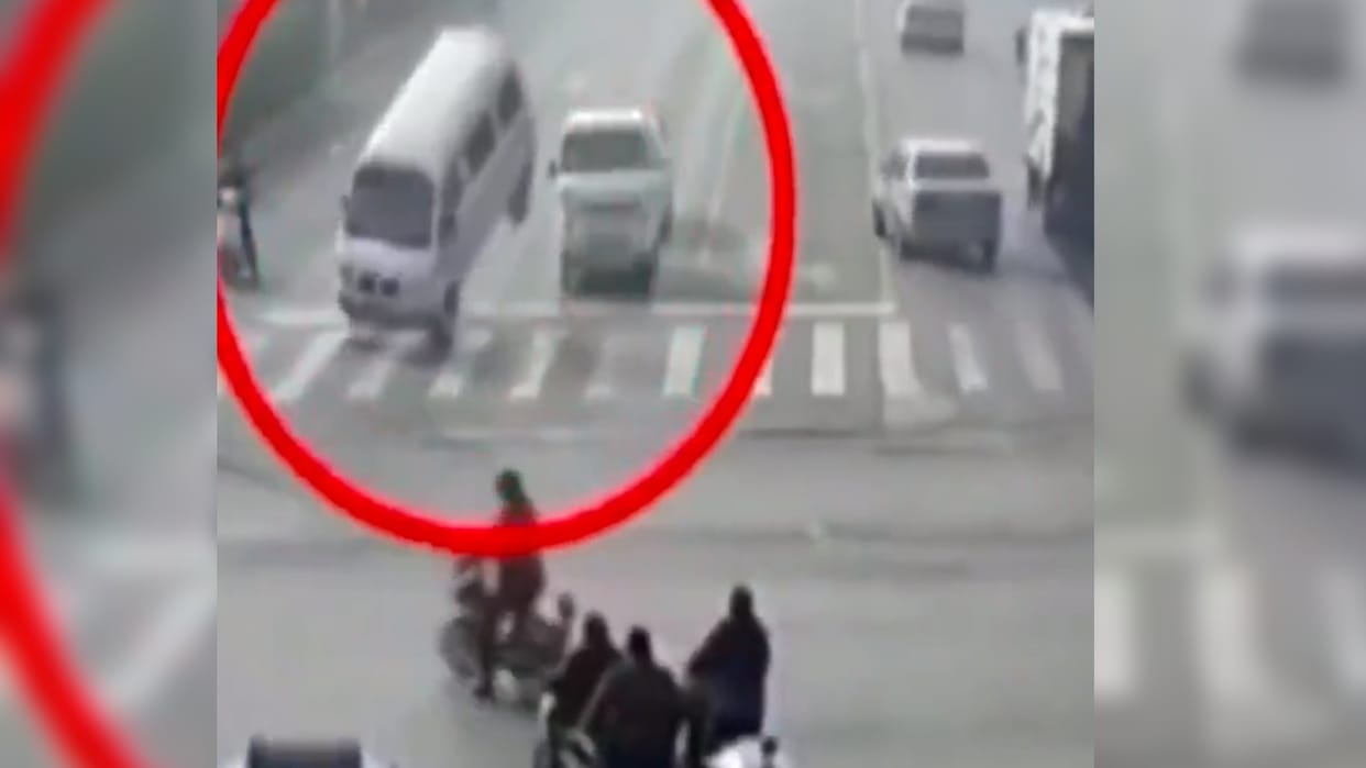 mysterious incident on road shocking strange road accident video goes viral social media