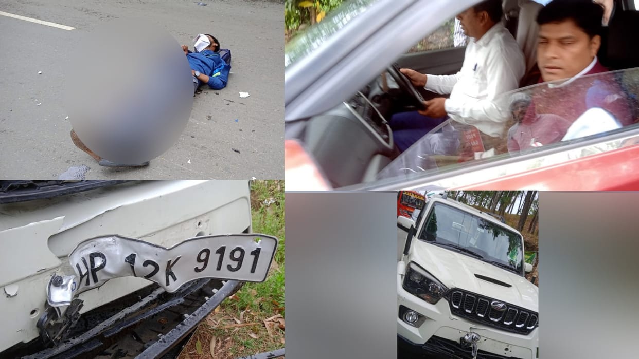 Congress leader car Scooty collision one injured in Hamirpur Himachal Pradesh