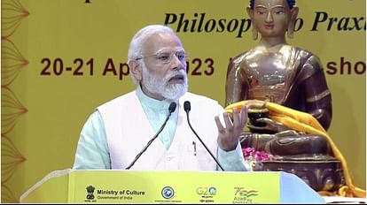 Modi: बुद्ध के मार्ग पर चलते तो आज जलवायु परिवर्तन का नहीं करना पड़ता सामना, ग्लोबल बौद्ध समिट में बोले पीएम Pm modi said India is moving ahead in the Amrit Kaal towards becoming the developed country