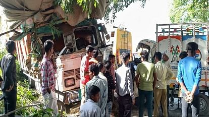 three people killed as magic vehicle collided with DCM on Moradabad-Farrukhabad highway in budaun