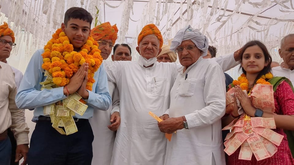 NDA topper Anurag Sangwan was felicitated in his native village in Dadri